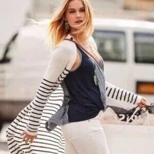 Cabi 5141 Victory Cardigan Sweater Long Striped Knit Maxi Duster Small